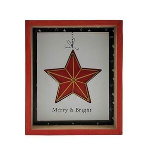 'Merry & Bright' Christmas Sign Decor Wooden Tabletop Holidays Mantel Shelf NWT